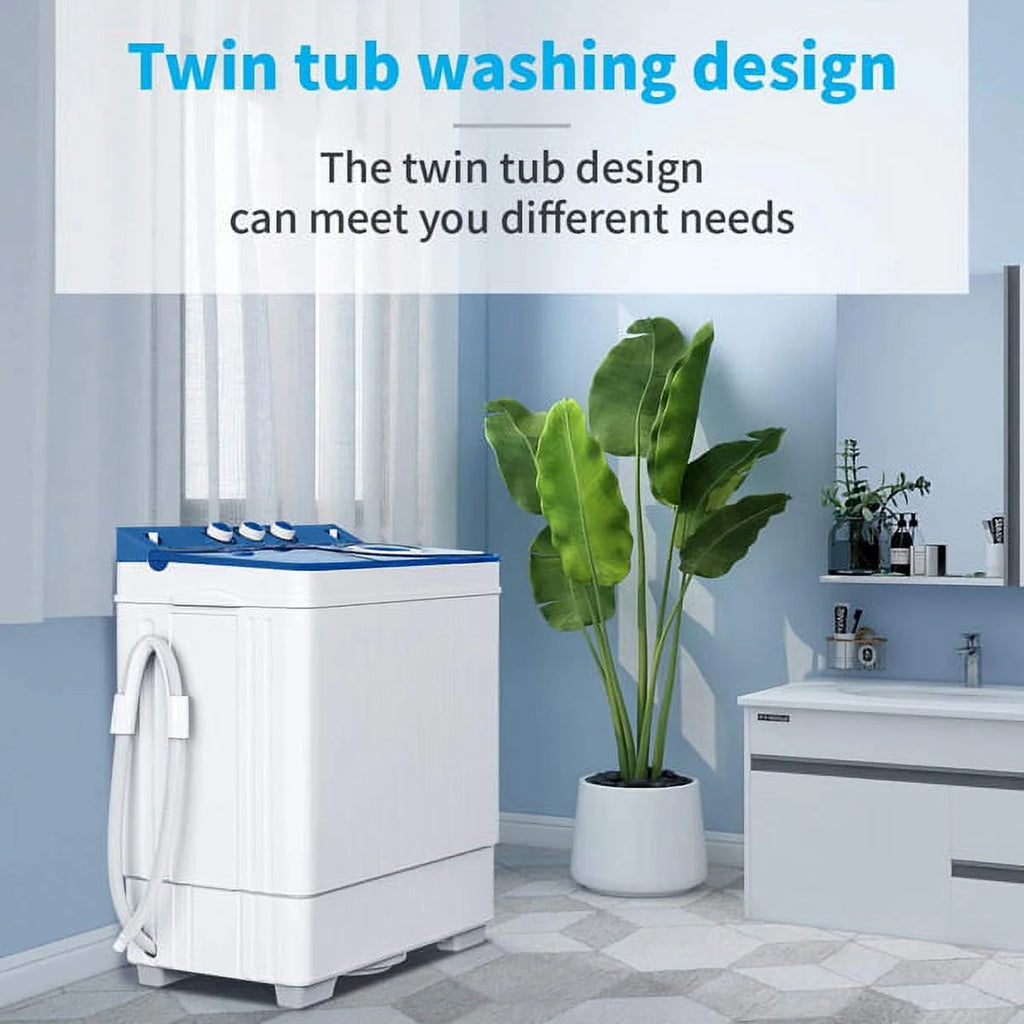 Semi-automatic Twin Tub Washing Machine, White&Blue M828