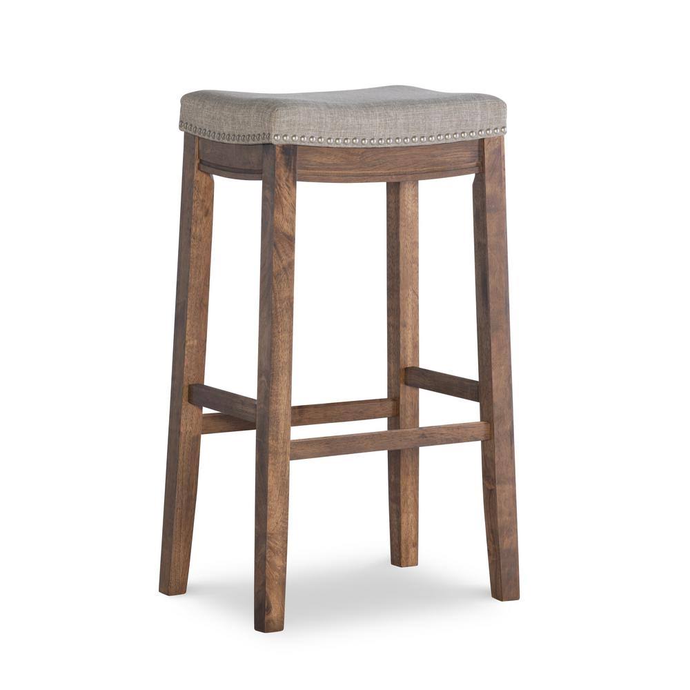 Gray and Rustic Backless Bar Stool B395