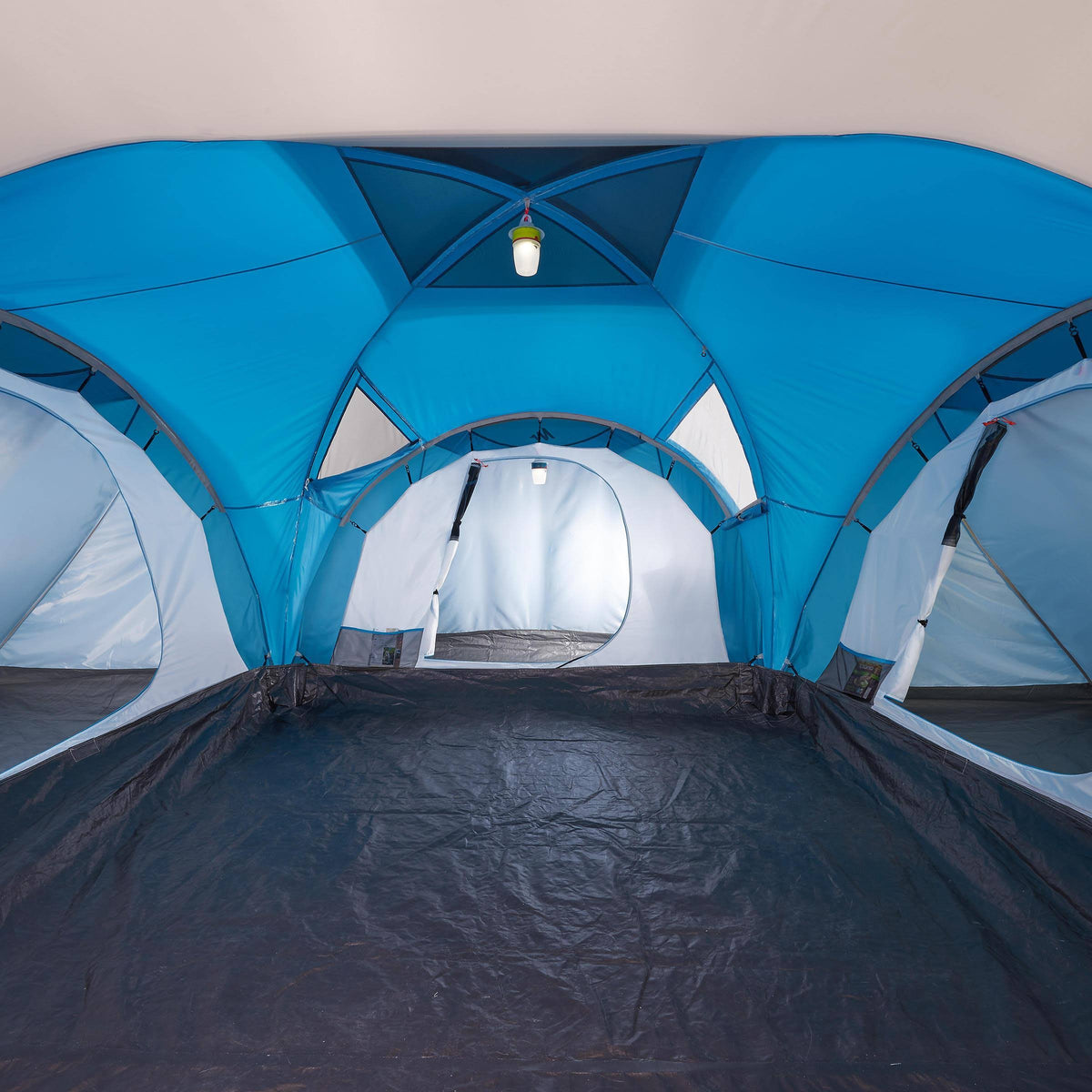 6 Persons 3 Rooms Arched Camping Tent in Blue K82643
