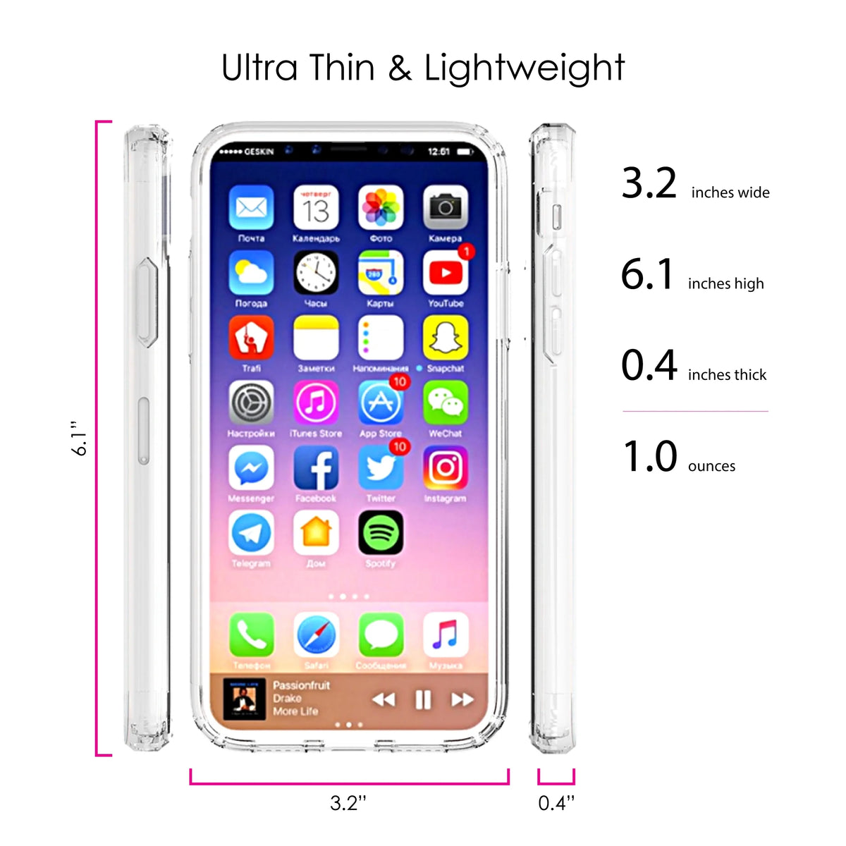 Clear Shockproof Hybrid Case for iPhone XR with TPU Bumper Acrylic Back Tempered Glass Screen Protector V426