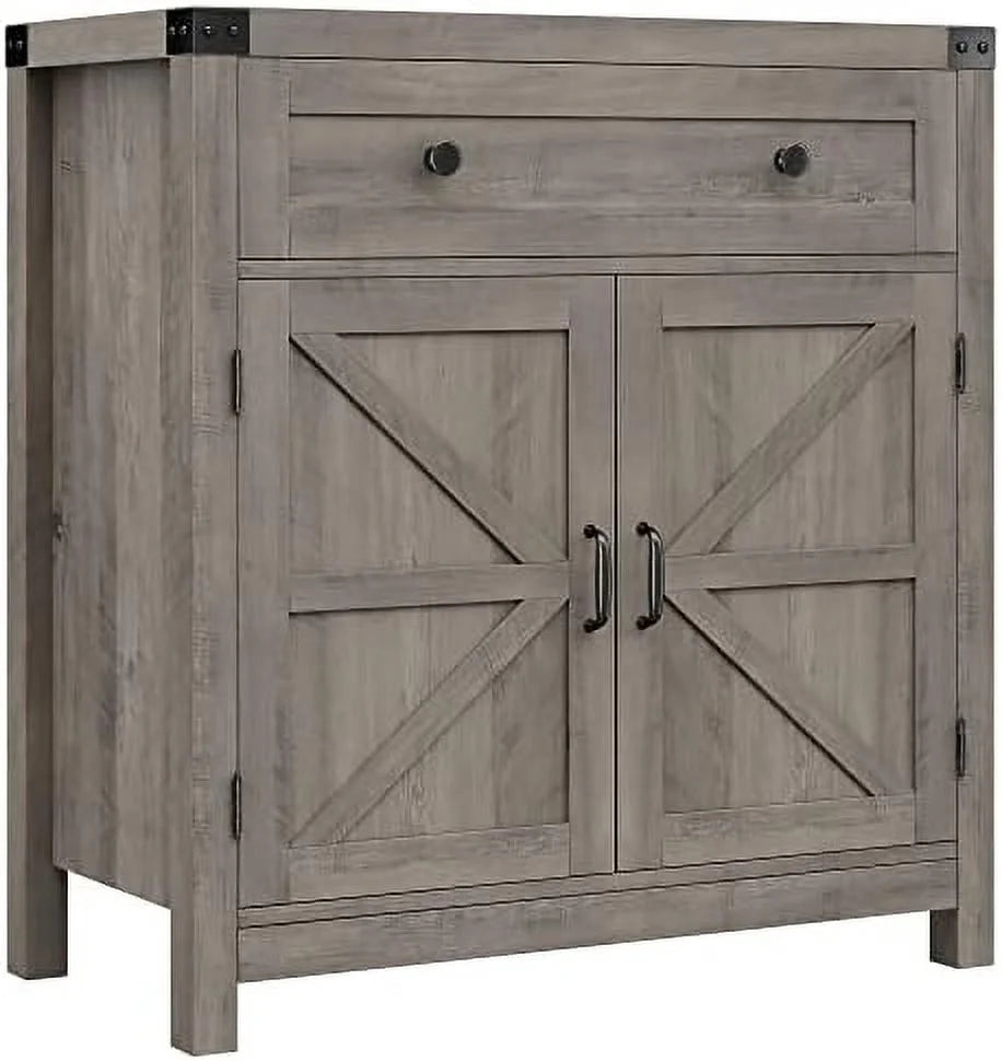 Rustic Brown Barn Door Buffet Sideboard with Drawer Z313789
