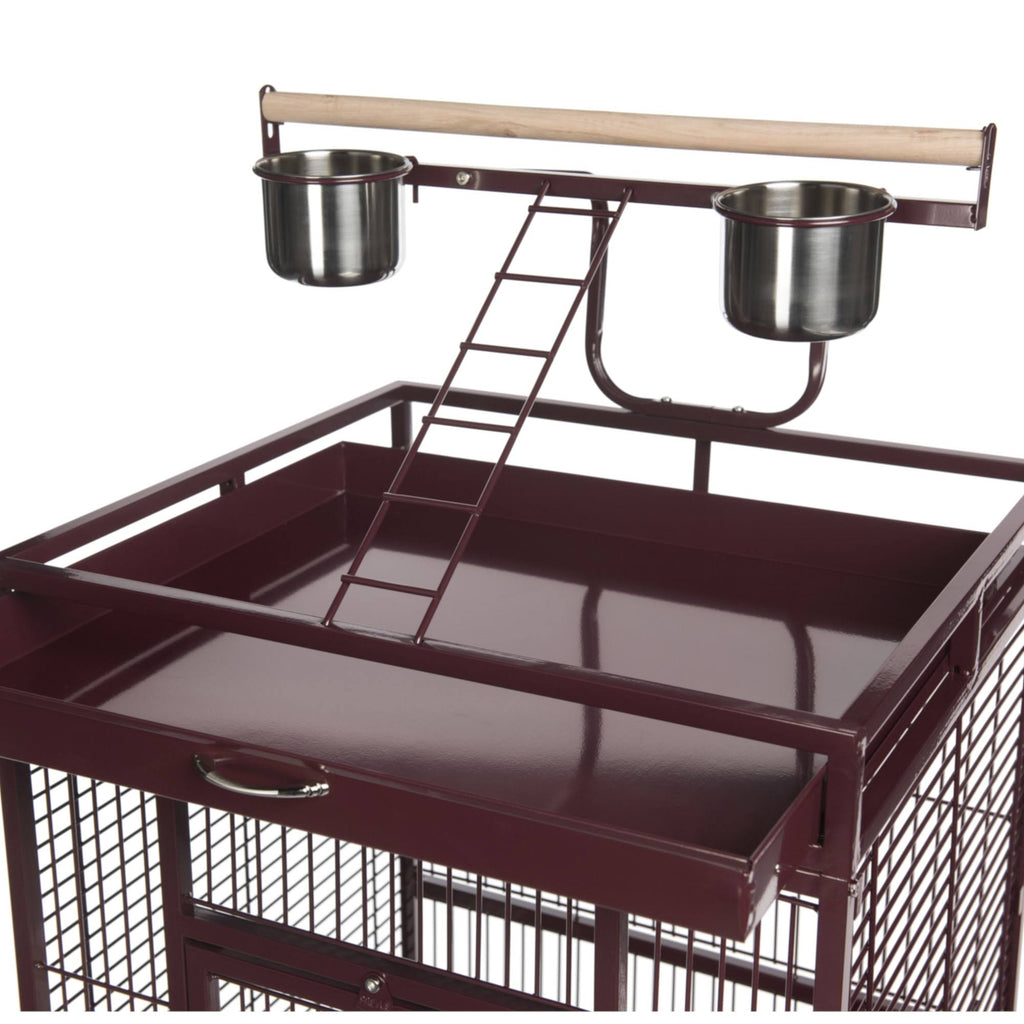 Wrought Iron Bird Cage, Garnet Red Y70425