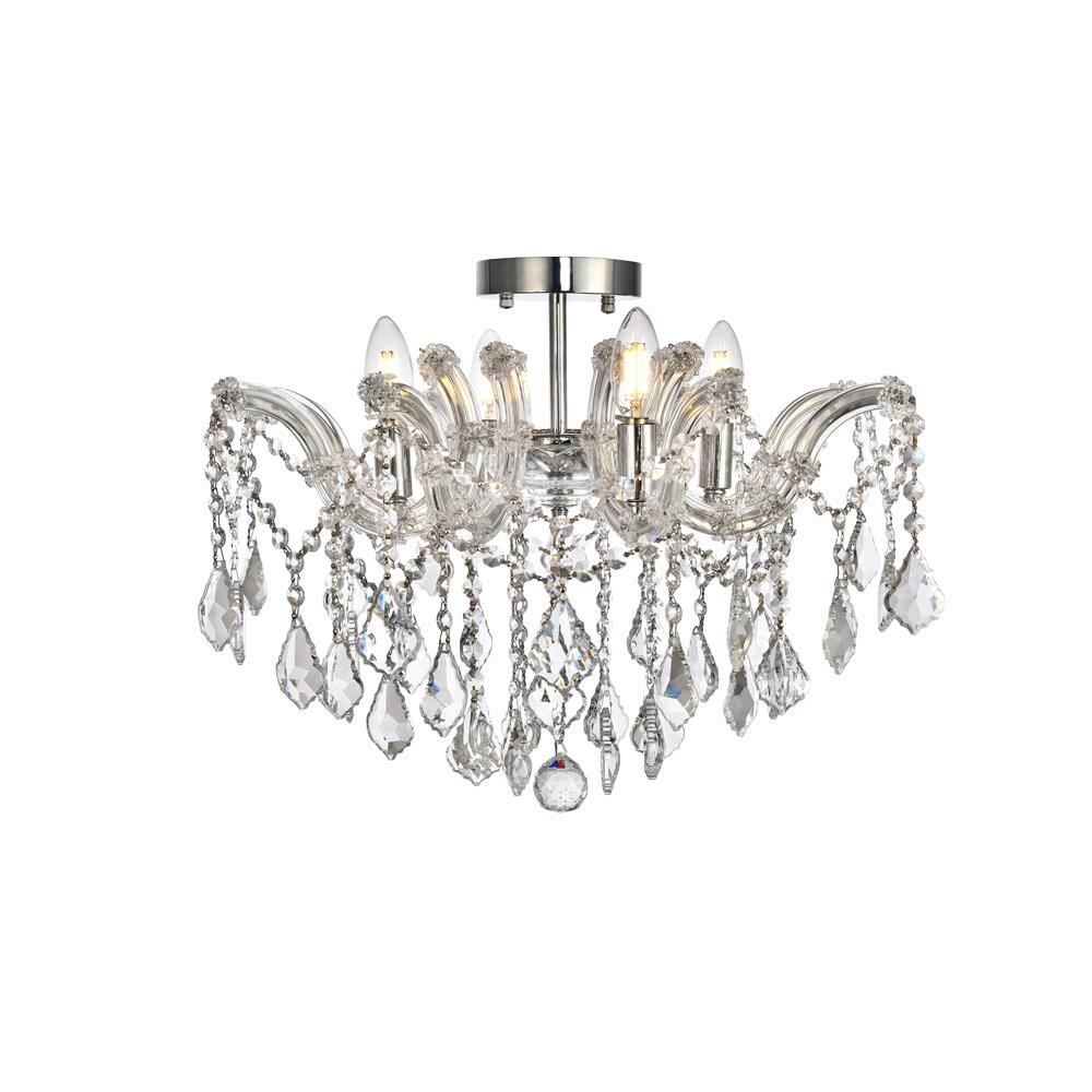 4 Light Chrome Flush Mount Crystal I548714